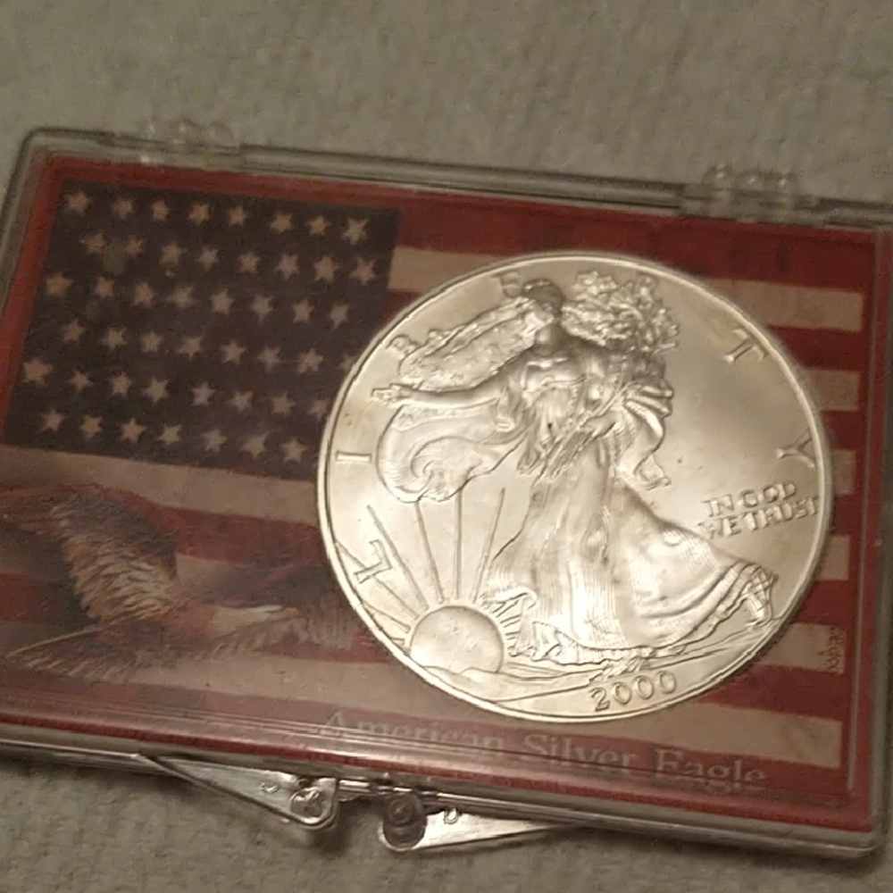 American Silver Eagle 2000 Silver Coin US Mint Uncertified In Original Case